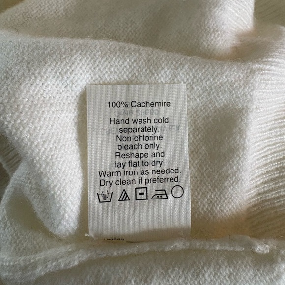 J. Crew 100% Cashmere V-Neck Sweater in Snow White - Picture 6 of 7